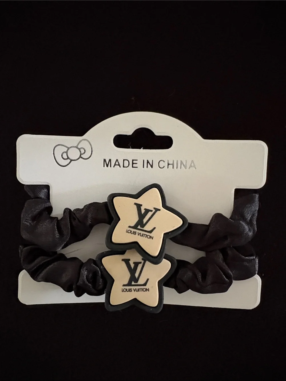 Fashion Scrunchie Hair Tie Set - Beige, Brown, Black
